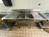 68" X 24" 2-COMPARTMENT STAINLESS SINK W/ BACKSPLASH - 2