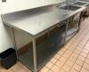 96" X 30" SINGLE COMPARTMENT STAINLESS SINK W/ BACKSPLASH - 5