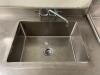 96" X 30" SINGLE COMPARTMENT STAINLESS SINK W/ BACKSPLASH - 7