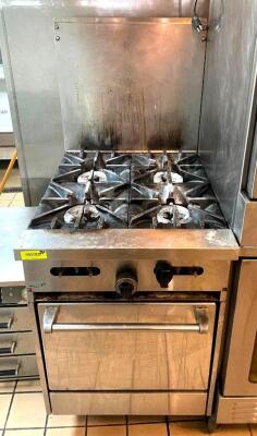 SUNFIRE 24" 4-BURNER NATURAL GAS RANGE W/ SPACE SAVER OVEN