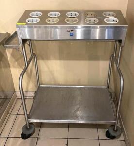 10-HOLE SILVERWARE BIN/ TRAY CART