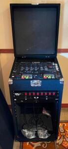 PYLE PRO 4-CHANNEL DJ MIXER W/ MOBILE ROAD BOX AS SHOWN