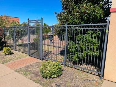 APPROX 160' OF METAL FENCING W/ (3) GATES.