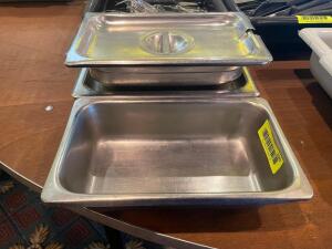 (3) 1/4 SIZE STAINLESS INSERTS W/ (2) LIDS