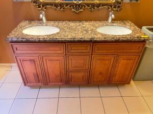 62" X 23" TWO GROUP STONE VANITY TOP