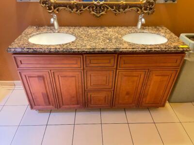 62" X 23" TWO GROUP STONE VANITY TOP