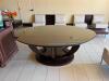 84" X 60" HIGH END WOODEN TABLE W/ GLASS TOP - 3