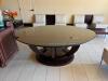 84" X 60" HIGH END WOODEN TABLE W/ GLASS TOP - 4