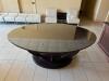 84" X 60" HIGH END WOODEN TABLE W/ GLASS TOP - 7