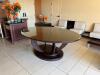 84" X 60" HIGH END WOODEN TABLE W/ GLASS TOP - 8