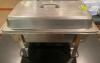 FULL SIZE STAINLESS CHAFFER W/ STAND, LID, WATER PAN, AND INSERT.