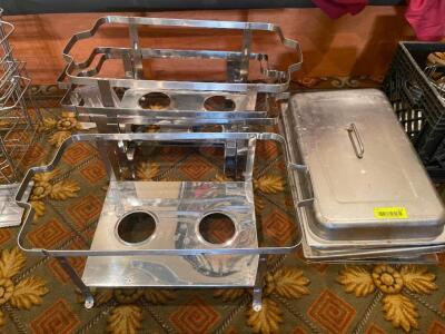 ASSORTED CHAFFER STANDS AND LIDS