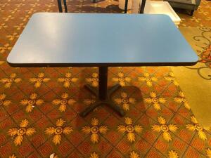 42" X 24" BLUE COMPOSITE TABLE W/ BASE