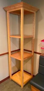 (2) 24" X 24" FOUR TIER WOODEN DISPLAY SHELVES