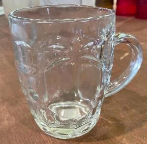 (24) GLASS BEER MUGS W/ HANDLES