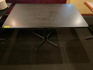 48" X 30" BLACK COMPOSITE TABLE W/ BASE.