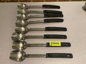 (8) STAINLESS SERVING SPOONS.