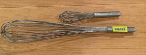 (2) ASSORTED STAINLESS WHISKS