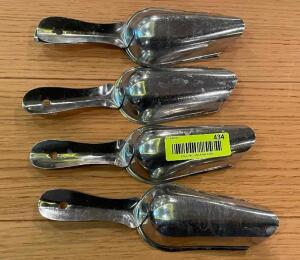 (4) SMALL STAINLESS INGREDIENTS SCOOPS