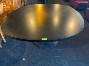 60" CIRCLE SHAPED COMPOSITE BLACK TABLE TOP W/ BASE