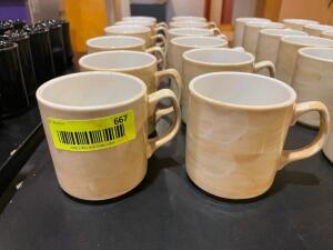 (12) OFF WHITE CERAMIC COFFEE MUGS