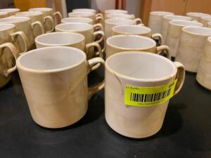 (12) OFF WHITE CERAMIC COFFEE MUGS