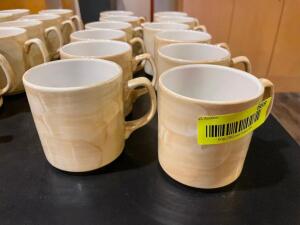 (12) OFF WHITE CERAMIC COFFEE MUGS