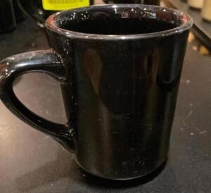 (20) BLACK CERAMIC COFFEE MUGS