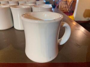 (15) WHITE CERAMIC COFFEE MUGS