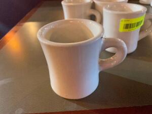 (12) WHITE CERAMIC COFFEE MUGS