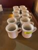 (12) WHITE CERAMIC COFFEE MUGS - 2