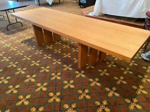 10' CONFERENCE TABLE W/ DOUBLE PEDESTAL BASE.