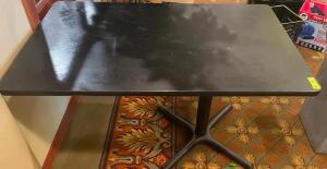 48" X 30" BLACK COMPOSITE TABLE W/ BASE.