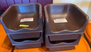 (4) BROWN PLASTIC BOOSTER SEATS