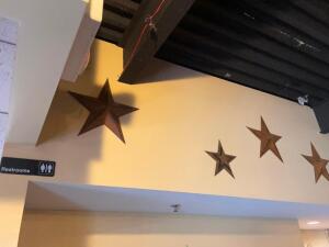 (16) ASSORTED METAL STAR DECORATIONS