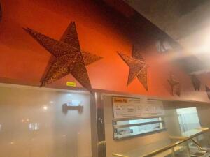 (3) ASSORTED LARGER METAL STAR DECORATIONS