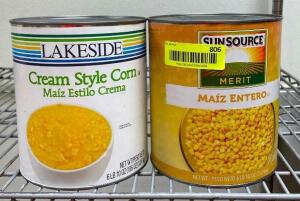 VARIOUS CANNED CORN AS SHOWN