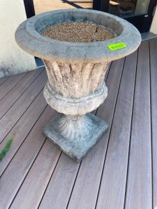 (2) STONE COLUMN STYLE PLANTERS