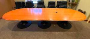 12' WOODEN CONFERENCE TABLE