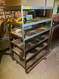 36" X 24" FIVE TIER STAINLESS CART - NO CONTENTS