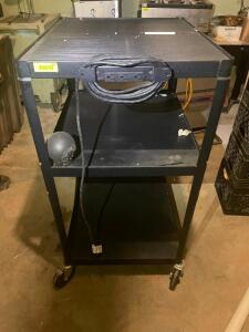 THREE TIER METAL AV CART