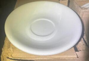 (1) CASE OF WHITE CHINA SAUCERS