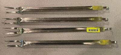 (4) LONG HANDLE STAINLESS BBQ FORKS