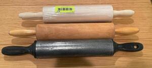 (3) ASSORTED ROLLING PINS