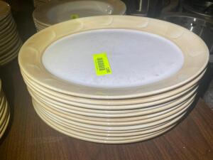 (12) 13" CHINA PLATTERS W/ TAN TRIM