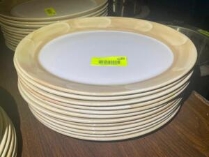 (12) 13" CHINA PLATTERS W/ TAN TRIM