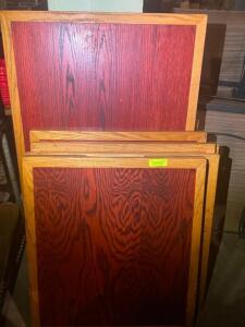 (5) ASSORTED " RED ROBIN" WOODEN TABLES