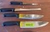 (4) ASSORTED KITCHEN KNIVES.