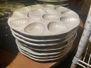 (7) PEWTER OSTER PLATES