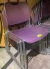 (8) PURPLE PLASTIC STACK CHAIRS W/ CHROME WIRE FRAMES - 2